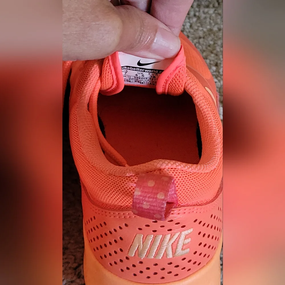 Nike Air Max Thea Orange Mid Casual Running Comfort Shoes Size 7